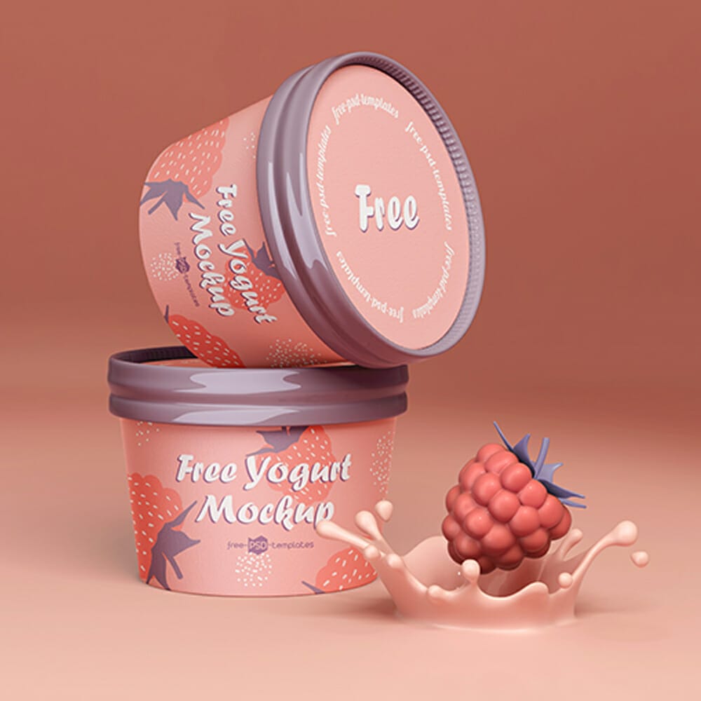 Free Yogurt Packaging Mockup