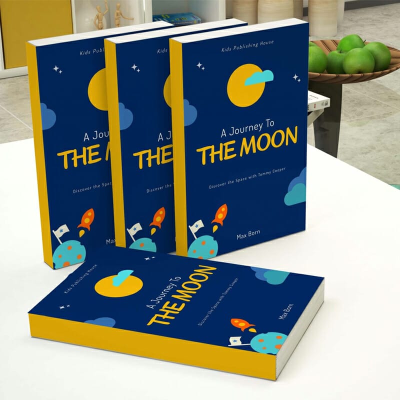 Freebies Moon Book Cover Mockup