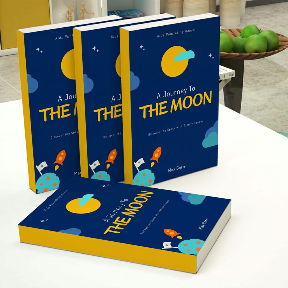 Freebies Moon Book Cover Mockup