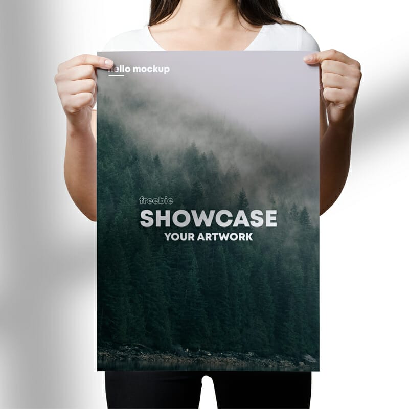Holding A3 Flyer Free Mockup
