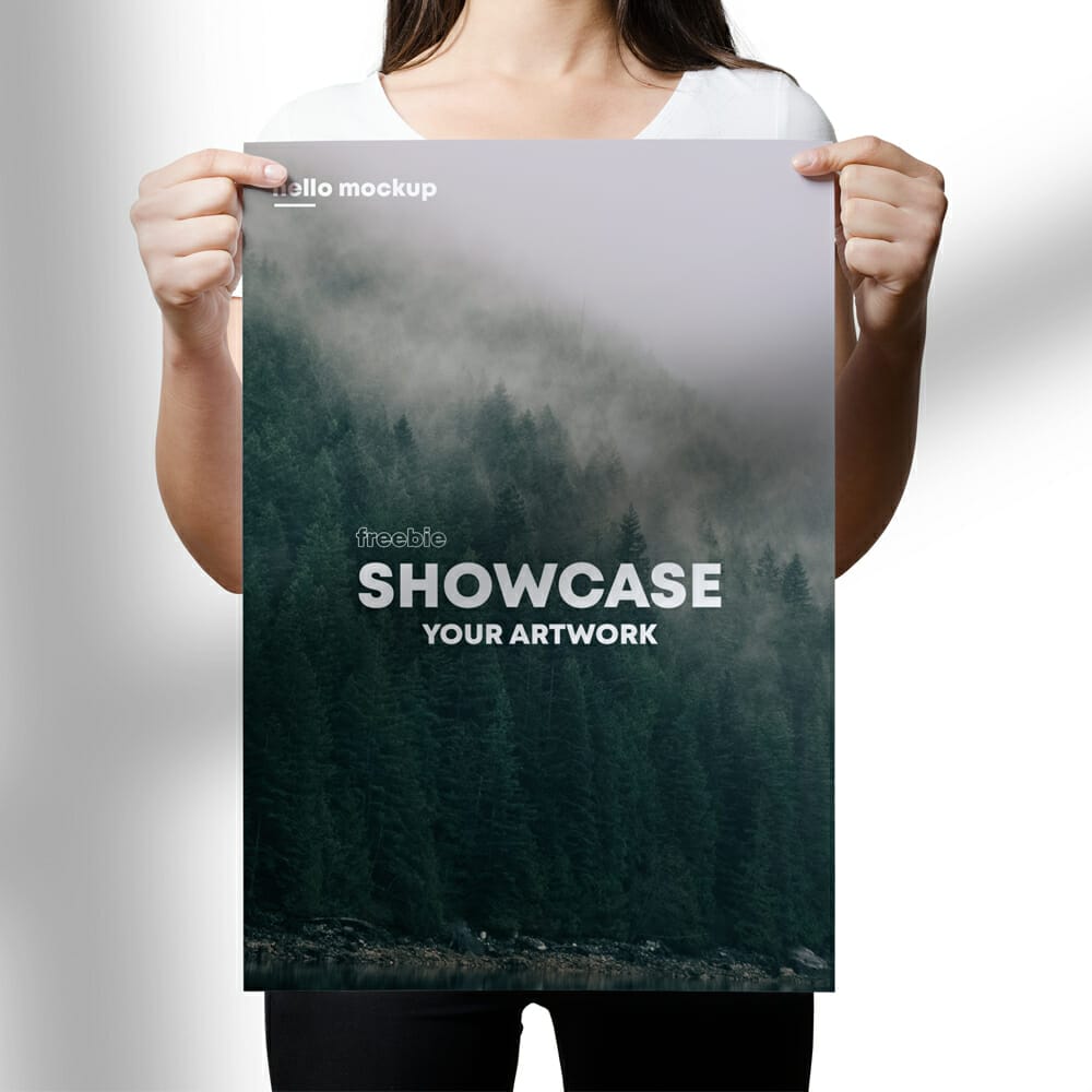 Holding A3 Flyer Free Mockup