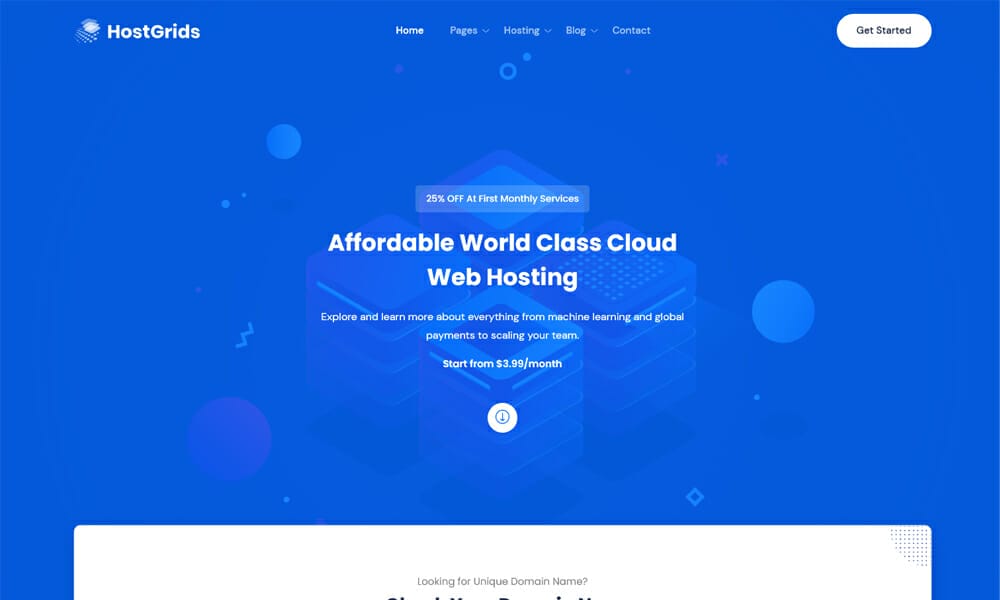 HostGrids – Free HTML Bootstrap 5 Hosting Site Template