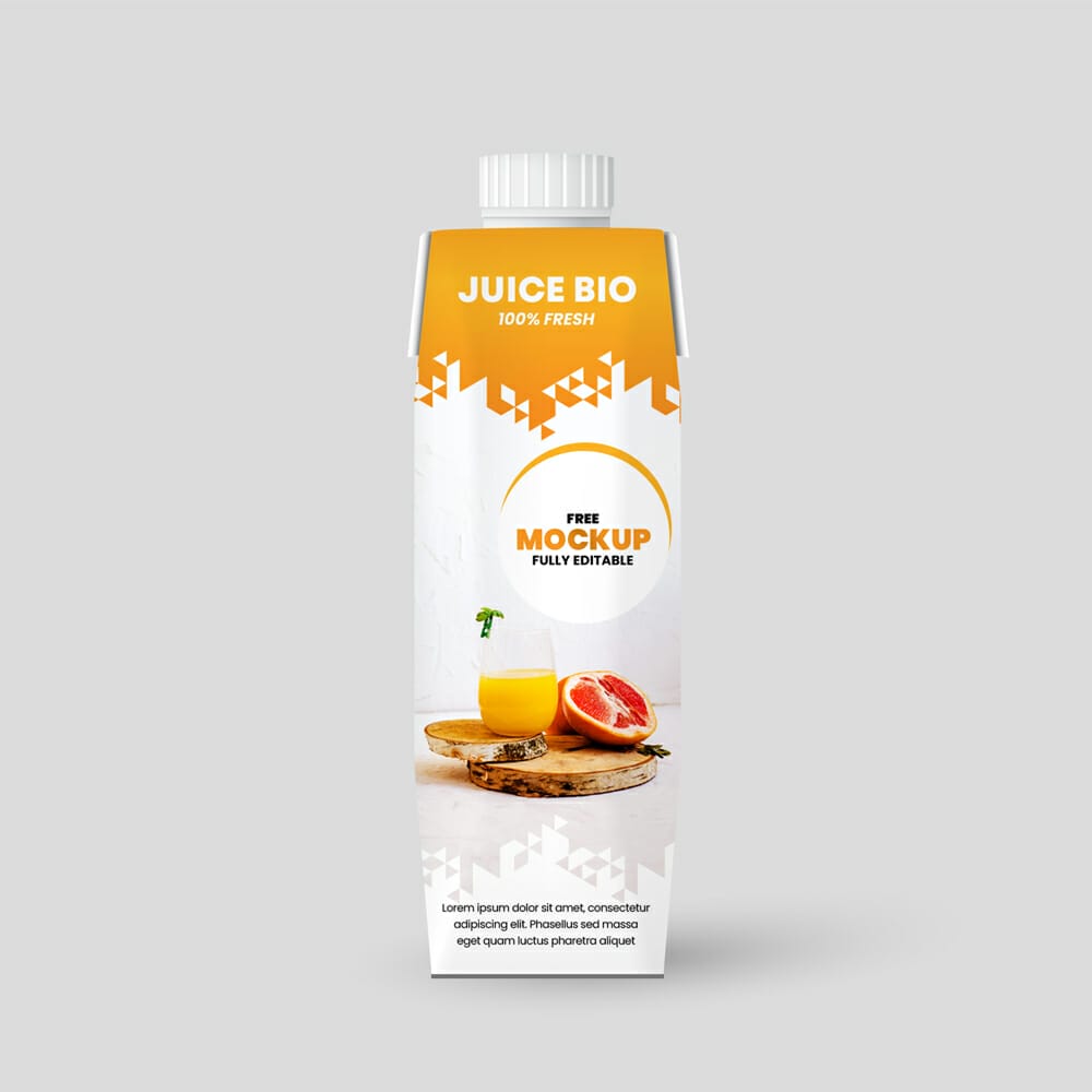 Juice Box Packaging Free Mockup