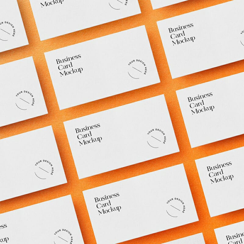 Laid Out Business Cards Mockup