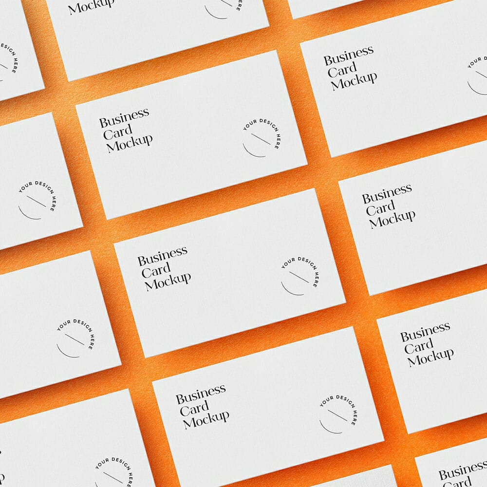 Laid Out Business Cards Mockup