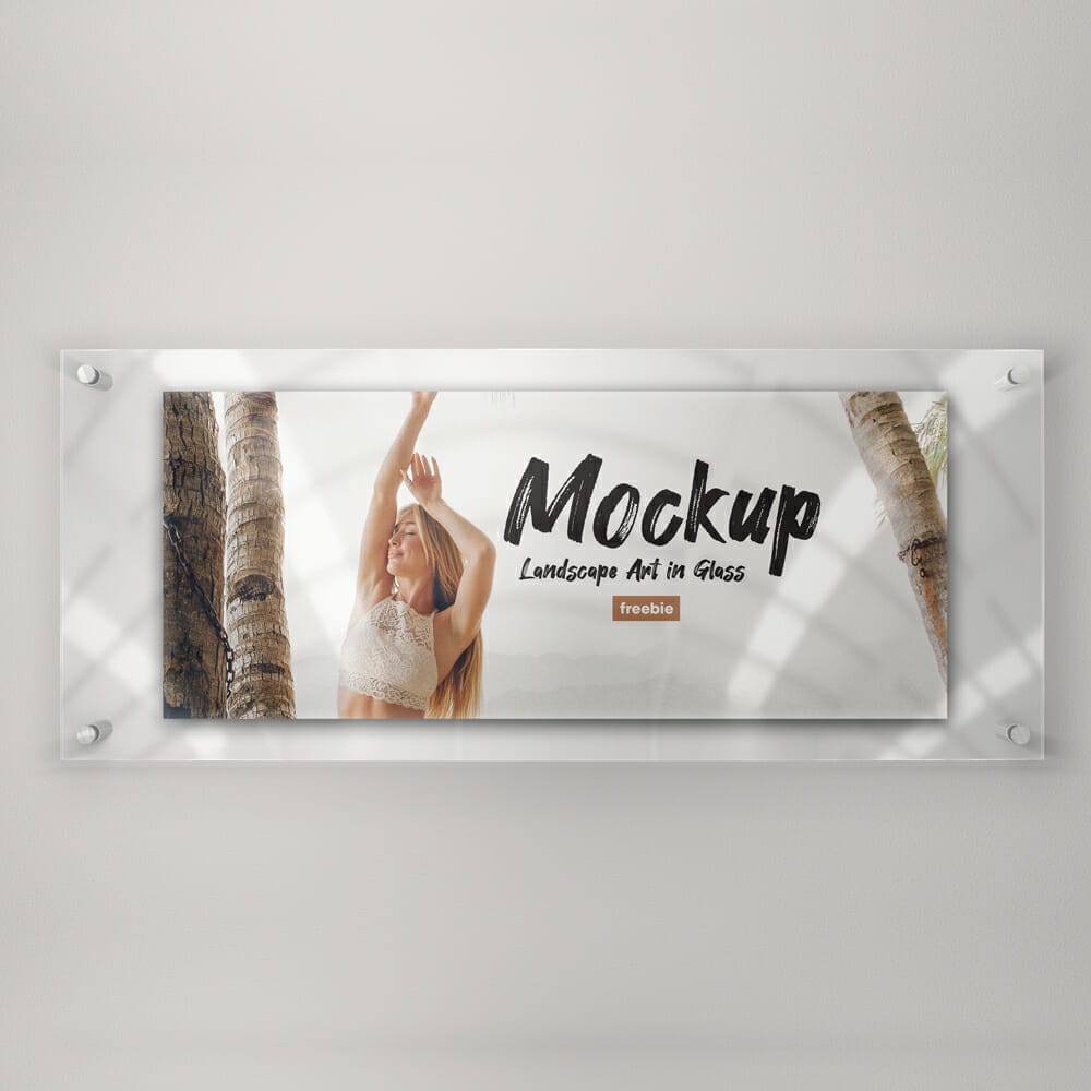 Landscape Art in Glass Free Mockup