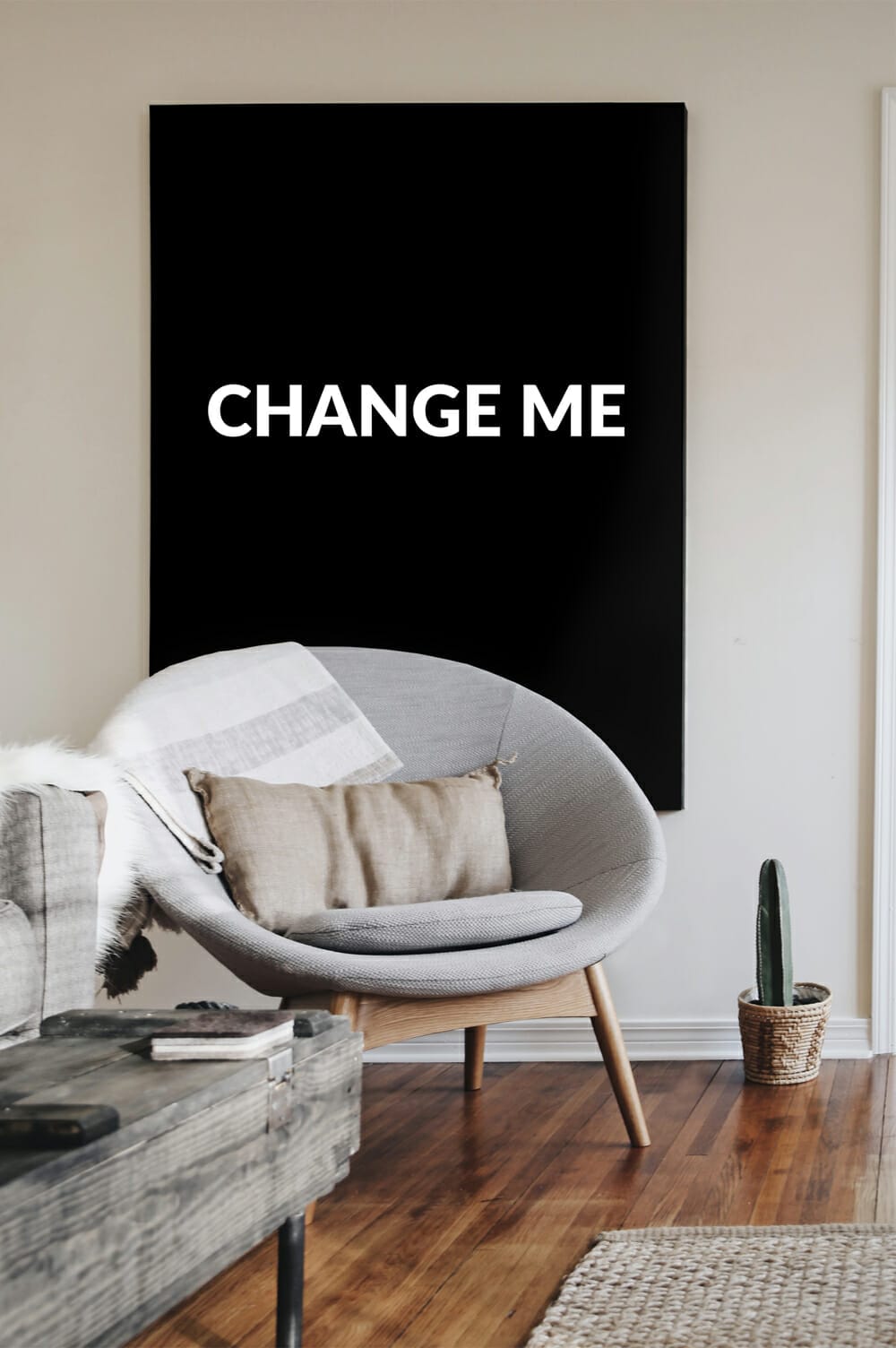 Large Printed Canvas PSD Mockup