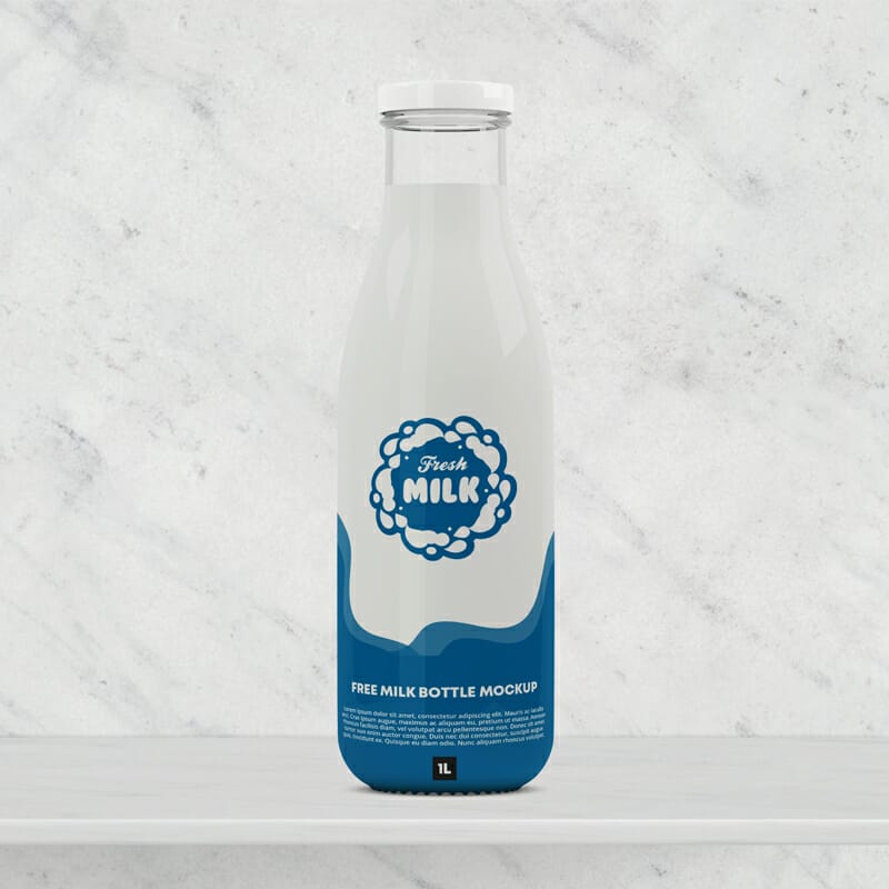Milk Bottle Free Mockup