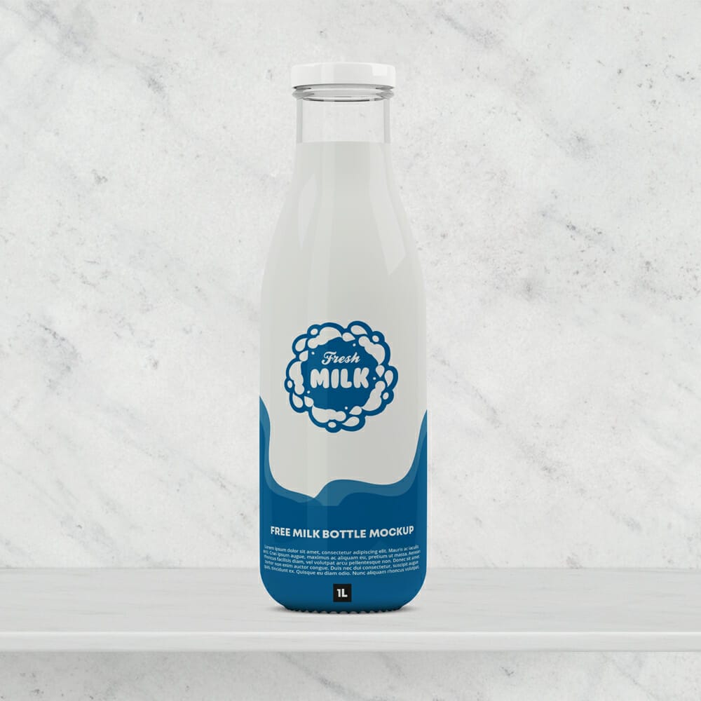 Milk Bottle Free Mockup