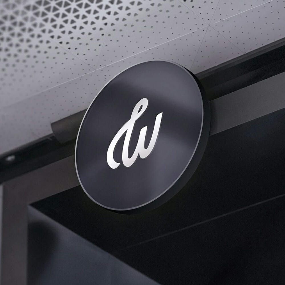 Modern Round Sign Mockup