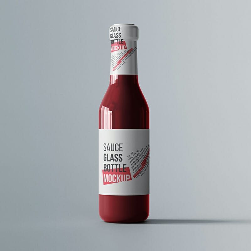 Sauce Glass Bottle Mockup
