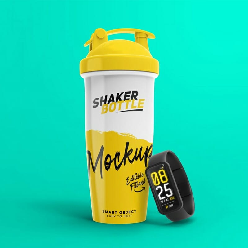 Shaker Bottle Mockup with Fit Band