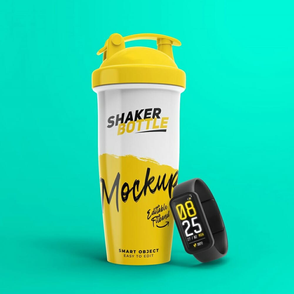 Shaker Bottle Mockup with Fit Band