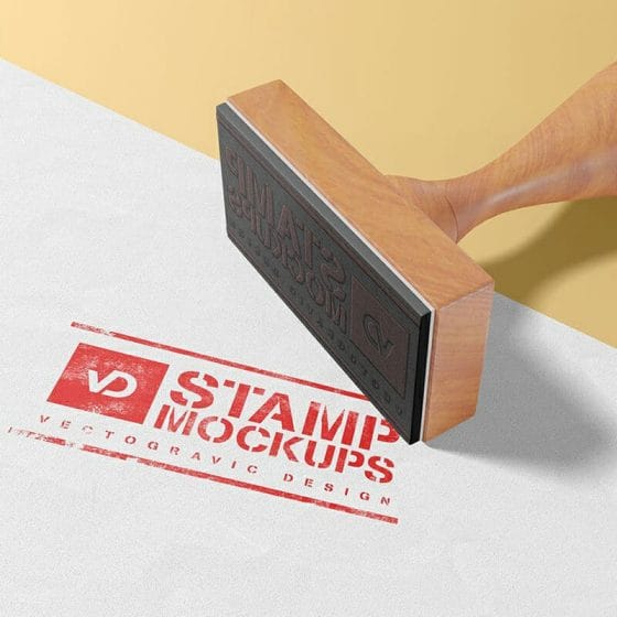 Wood Rubber Stamp Mockup