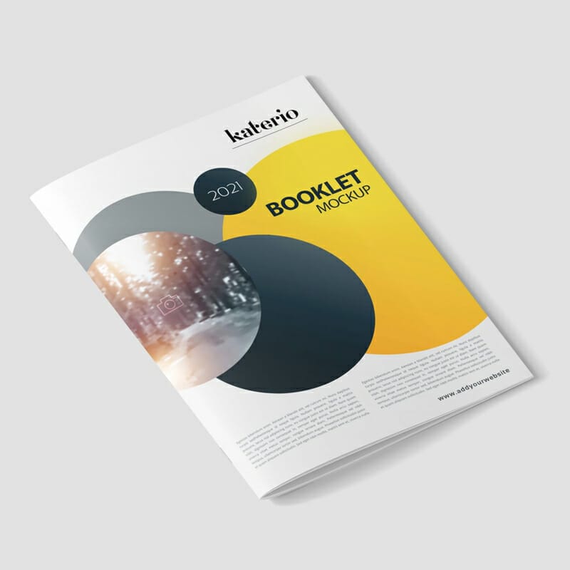 Yellow And Gray Booklet Layout Mockup