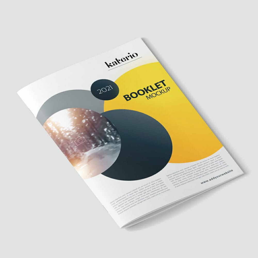 Yellow And Gray Booklet Layout Mockup