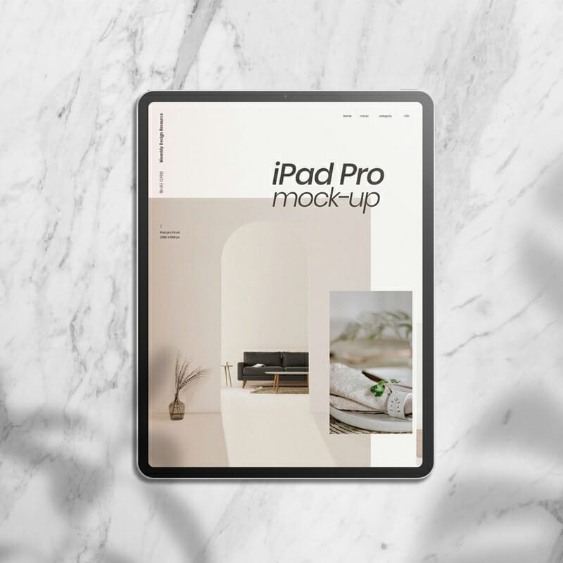 iPad Pro Mockup with Shadows
