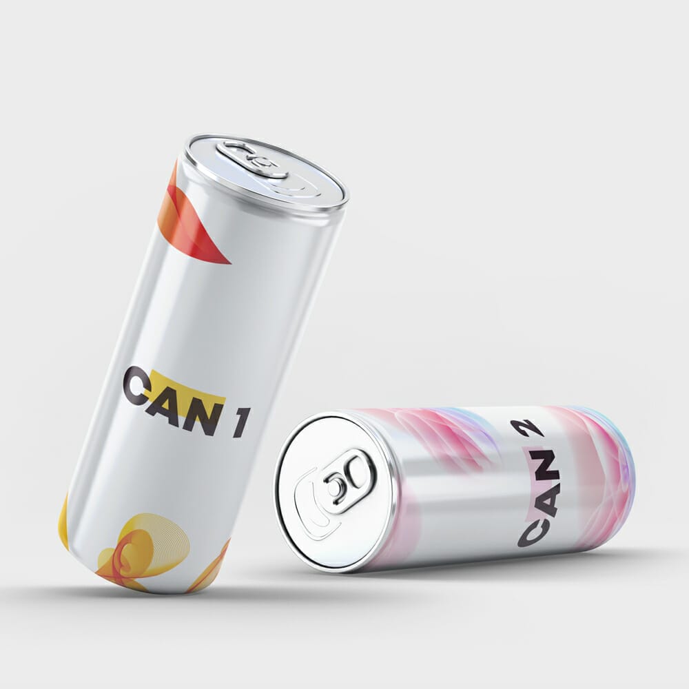 2 Soda Can Free Mockup