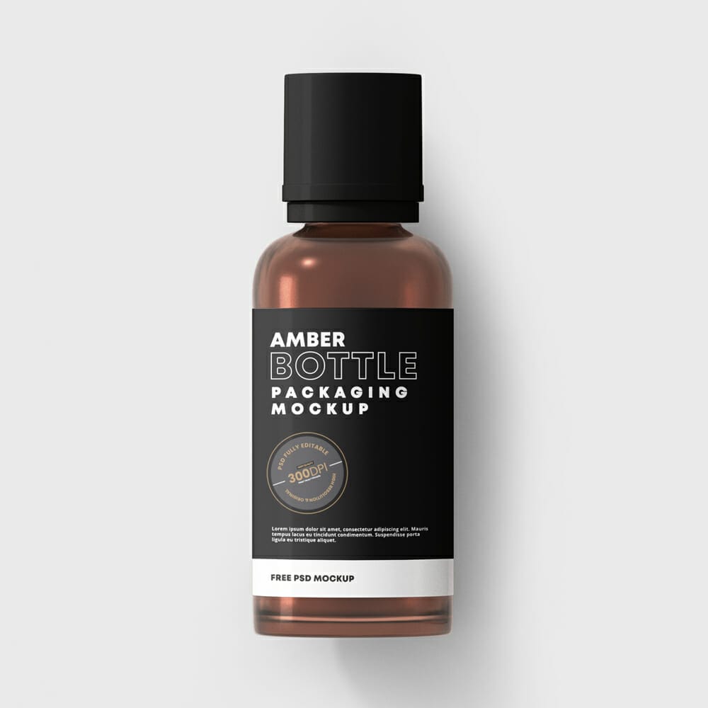 Amber Bottle Free Mockup