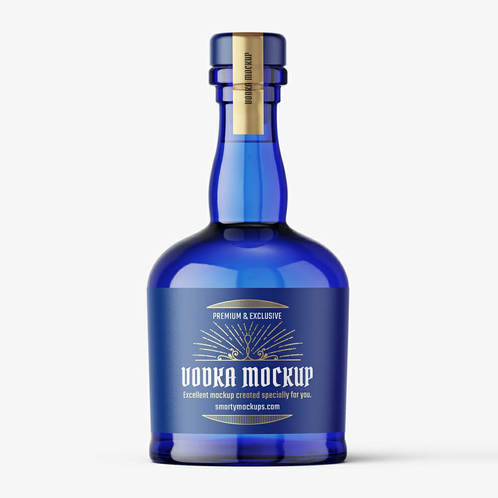Blue Gin Bottle Mockup » CSS Author