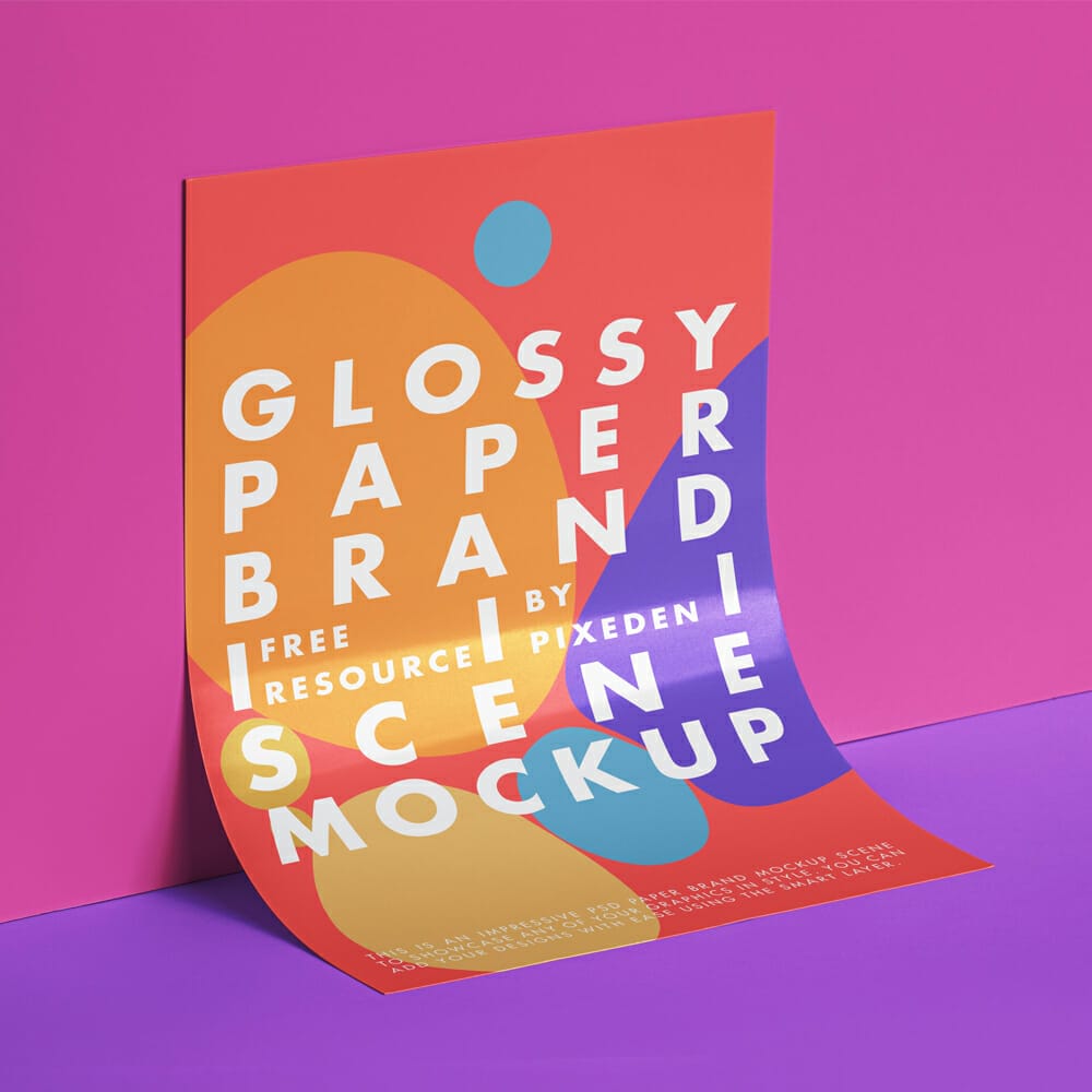 Branding Glossy PSD Paper Mockup