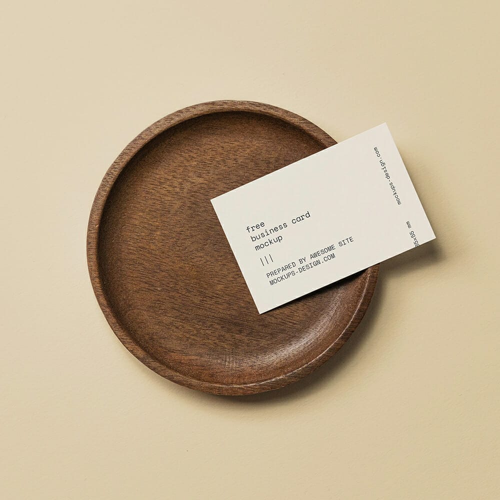 Business Card In A Bowl Mockup