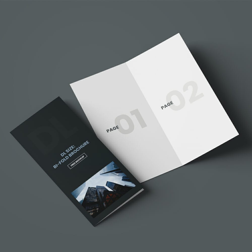 DL Bi-Fold Brochure Free Mockup