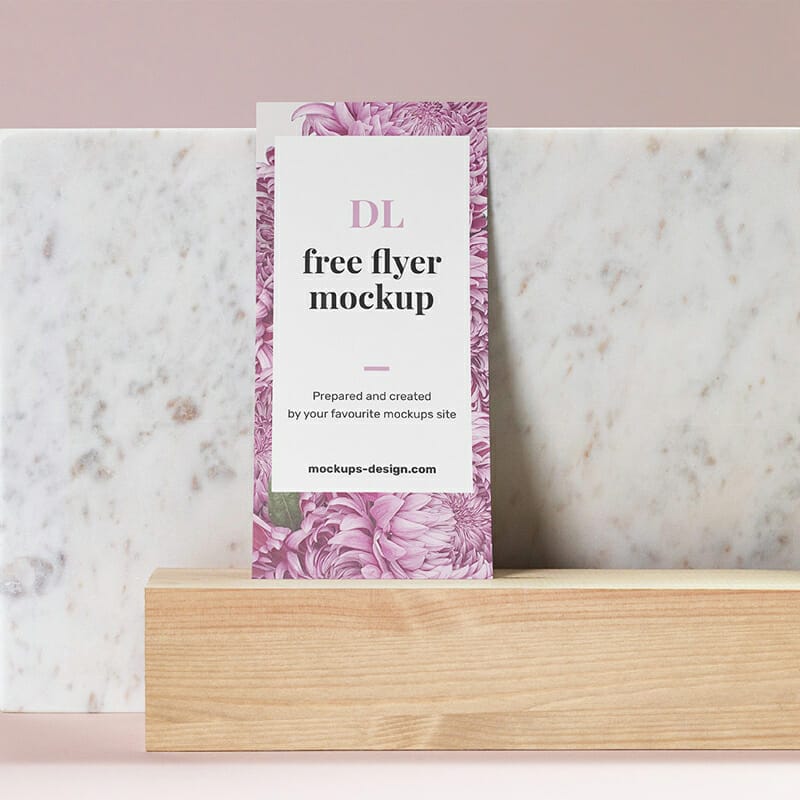 DL Flyer On Marble Mockup