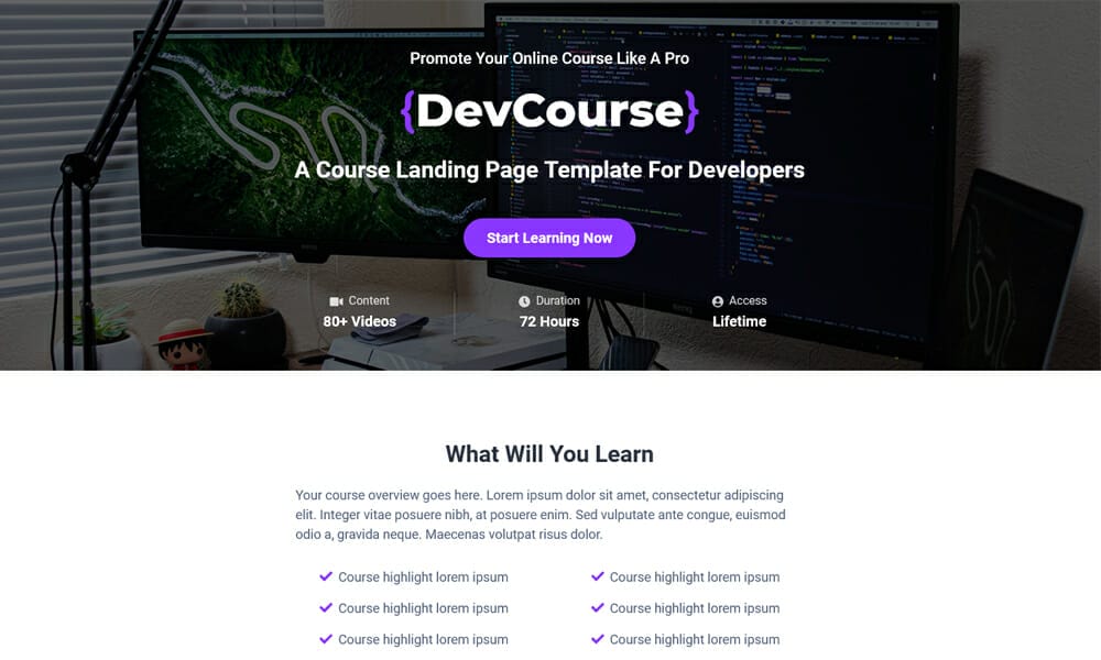 DevCourse - Free Bootstrap 5 Course Landing Page Template