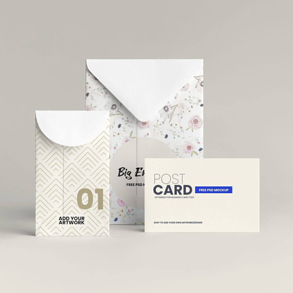Envelope Stationery Free Mockup