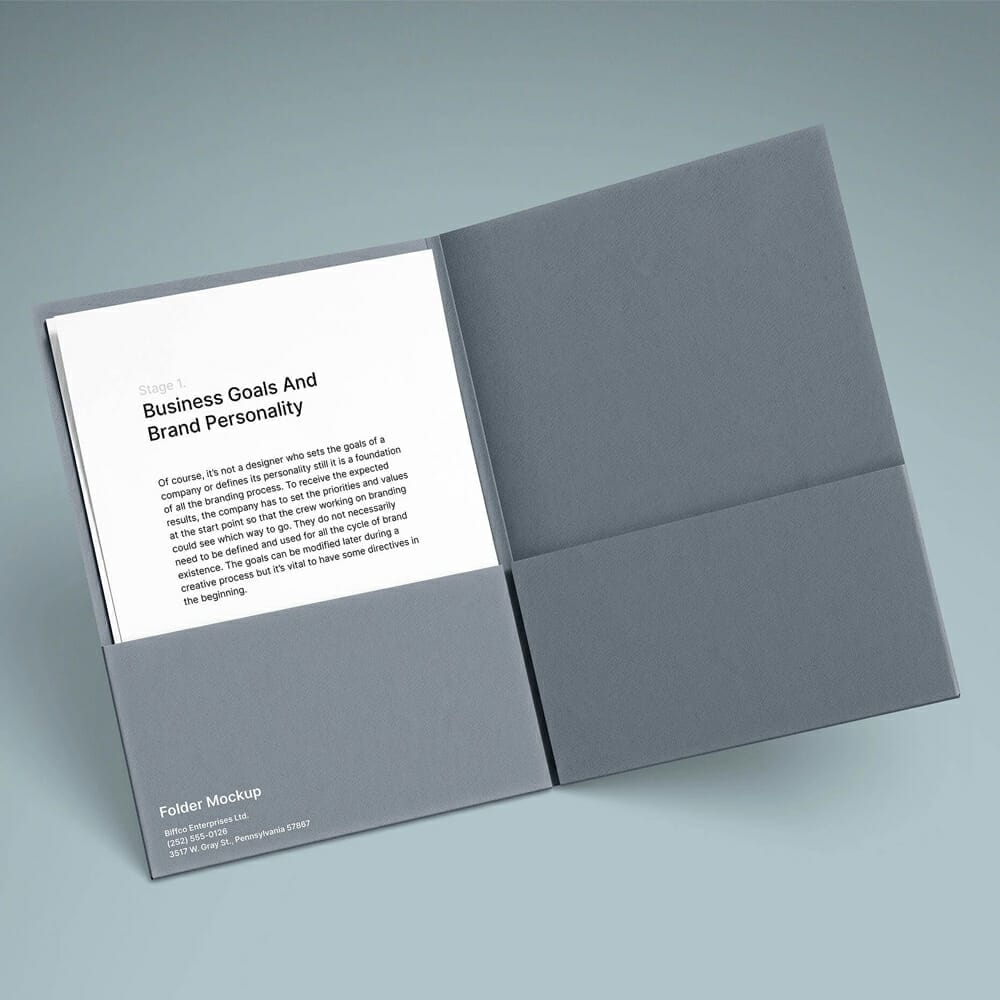 Free A4 Folder and Paper Mockups