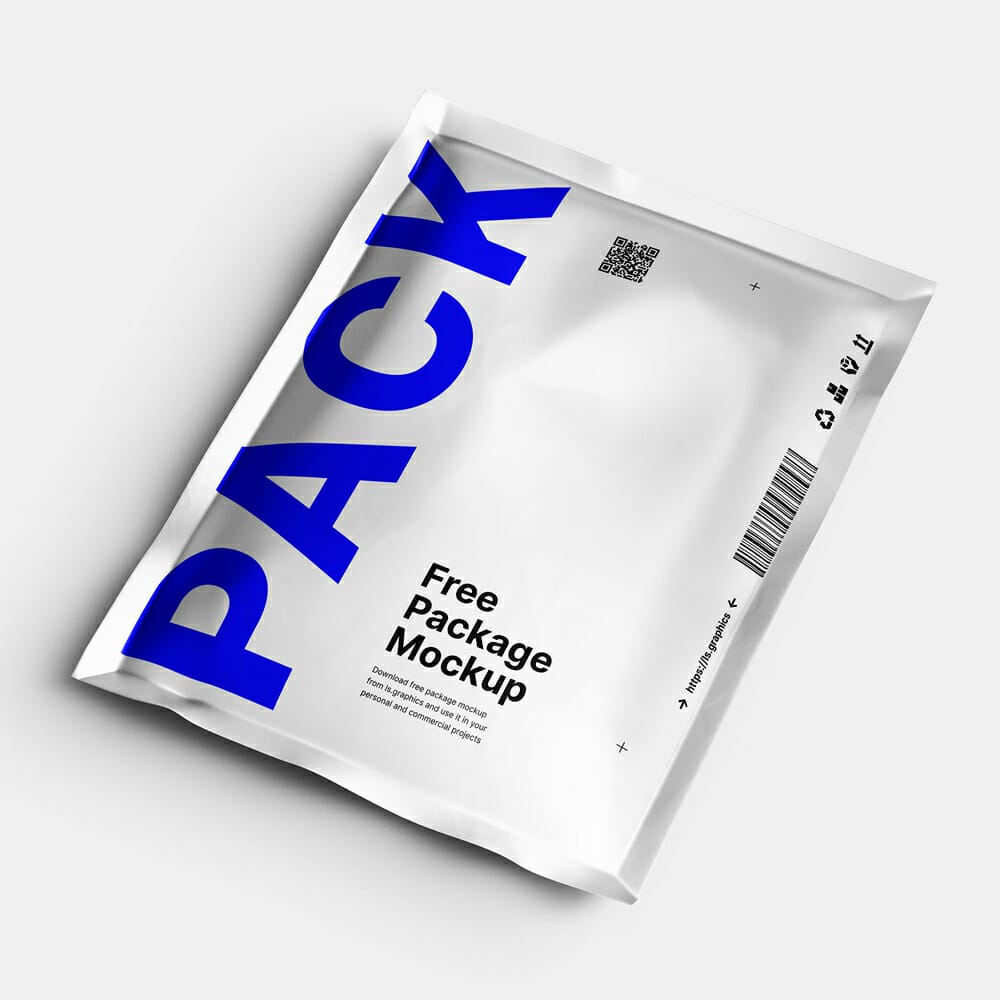 Free Aluminum Pouch Package Mockup