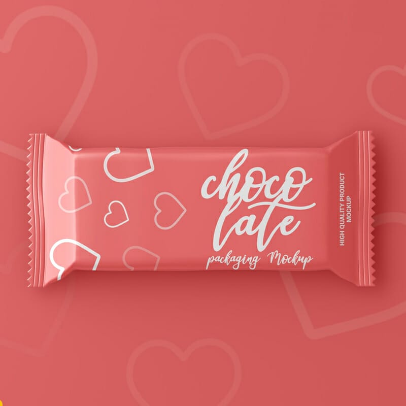 Free Chocolate Bar Packaging Mockup