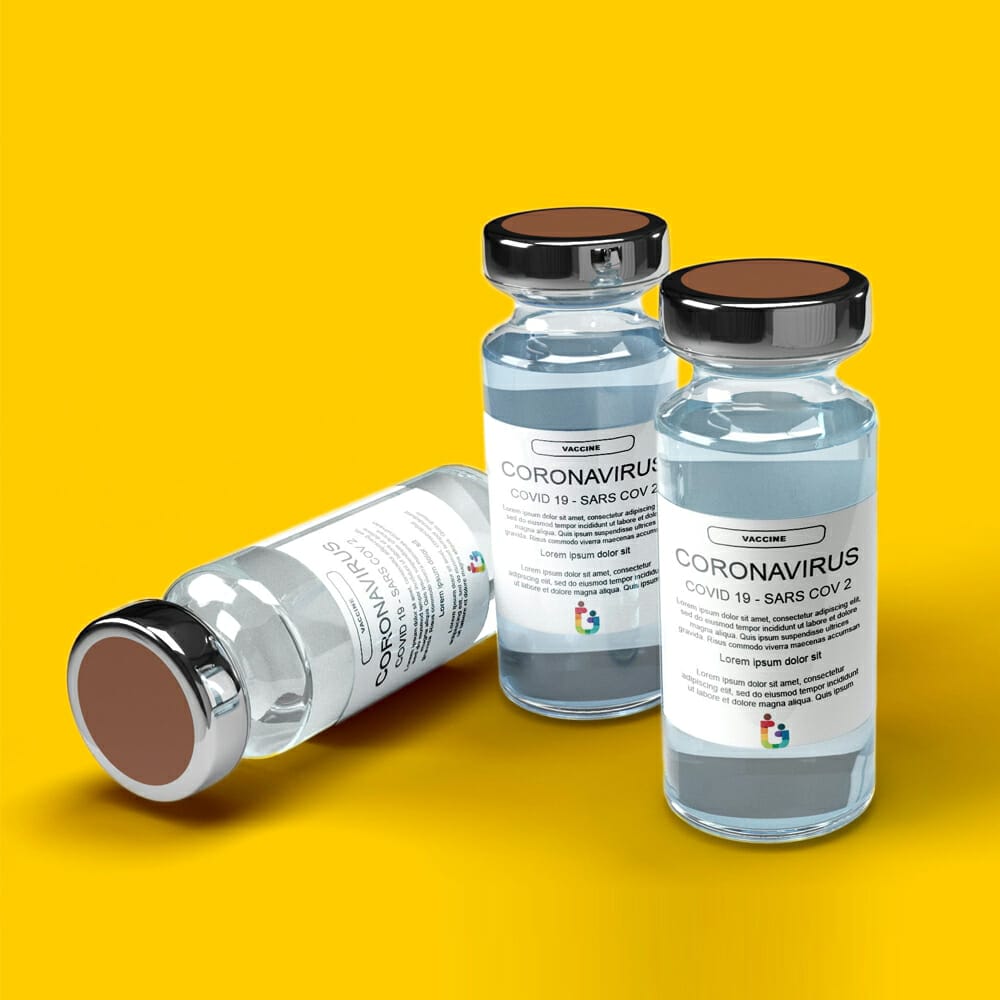 Free Coronavirus Vaccine Bottle Mockup