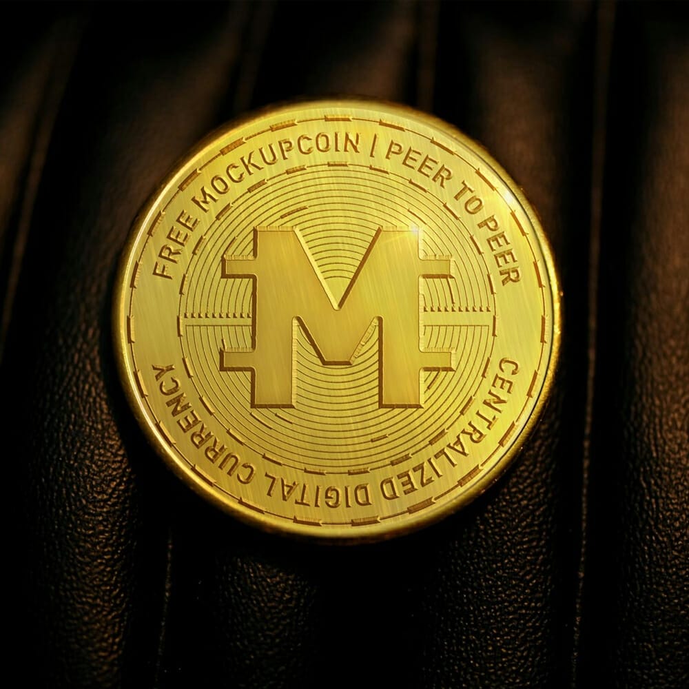 Free CryptoCurrency Coin Mockup PSD