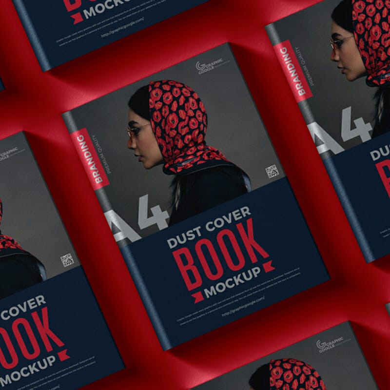 Free Dust Cover Branding A4 Book Mockup