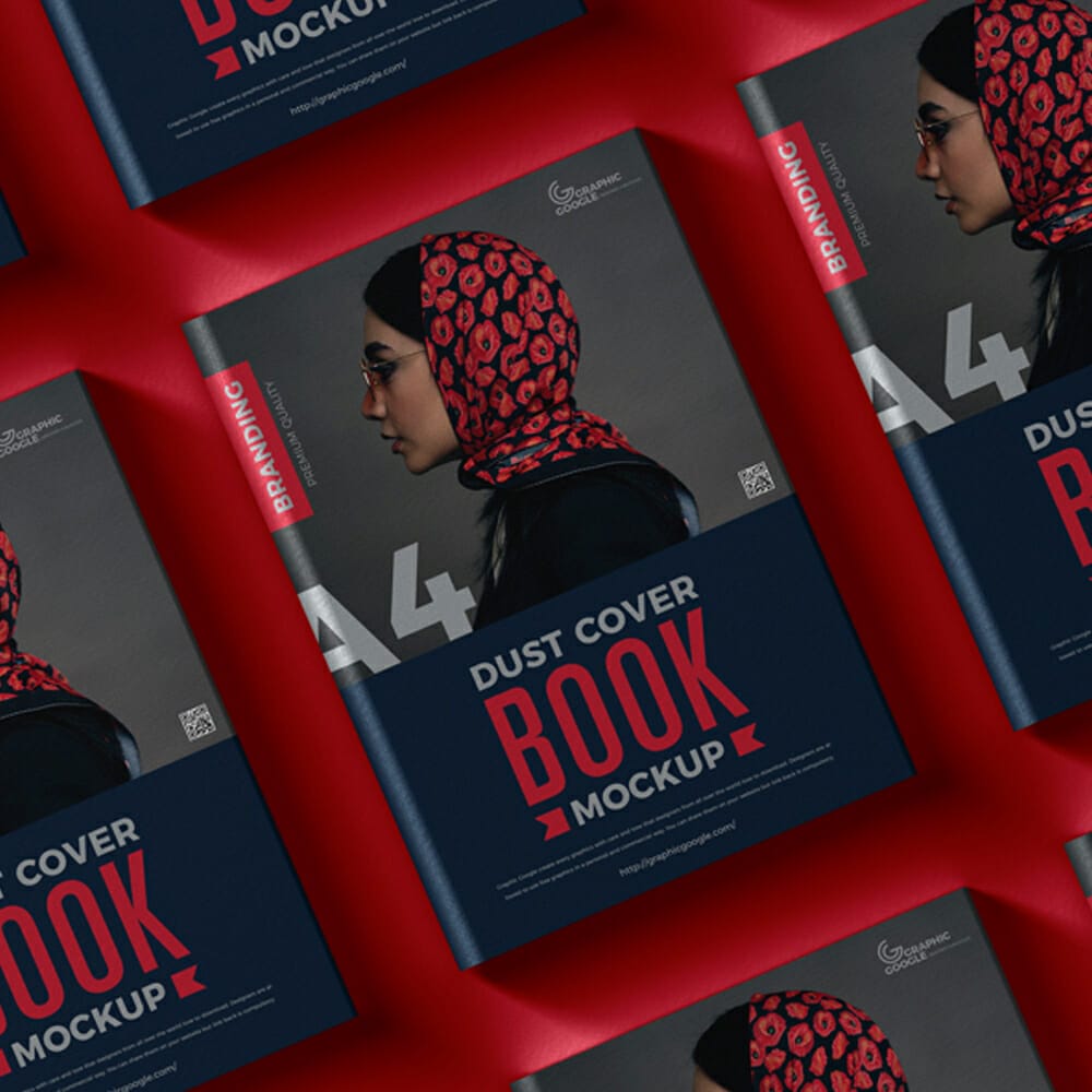 Free Dust Cover Branding A4 Book Mockup