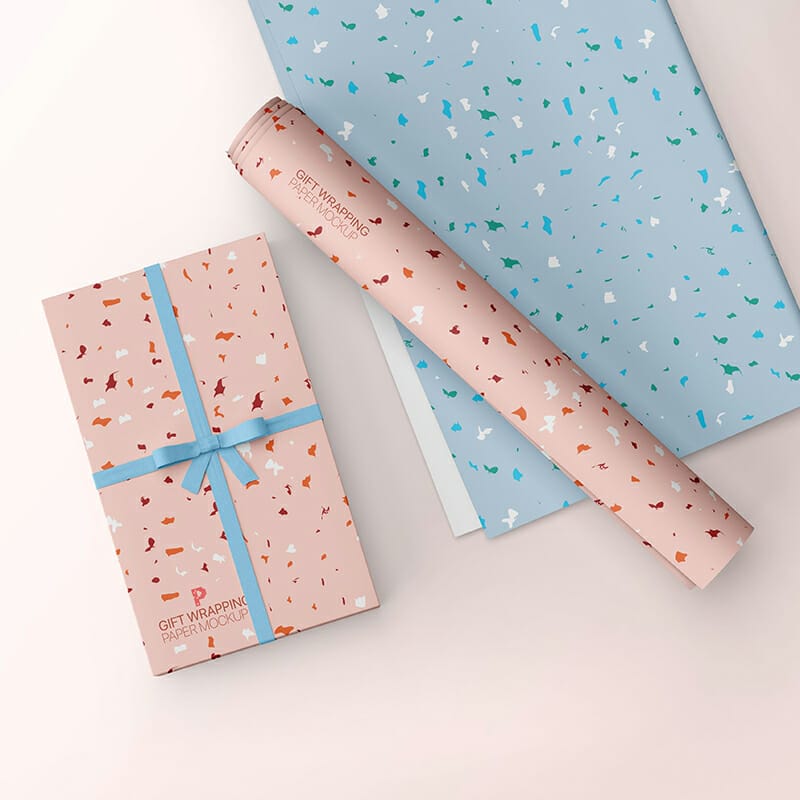 Free Gift Wrapping Paper Mockup