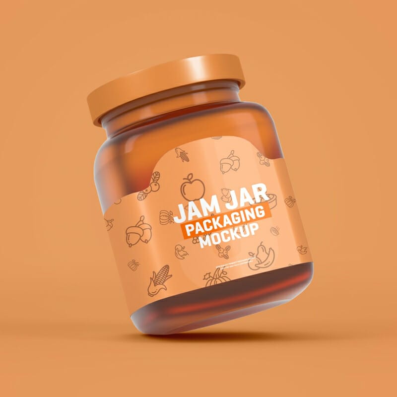 Free Glass Jam Jar Packaging Mockup