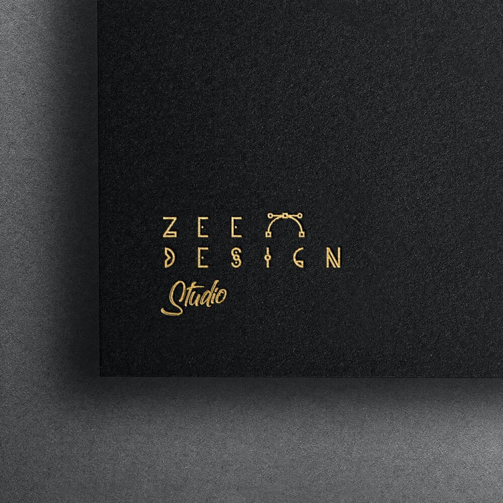 Free Gold Foil Printed Paper Logo Mockup PSD