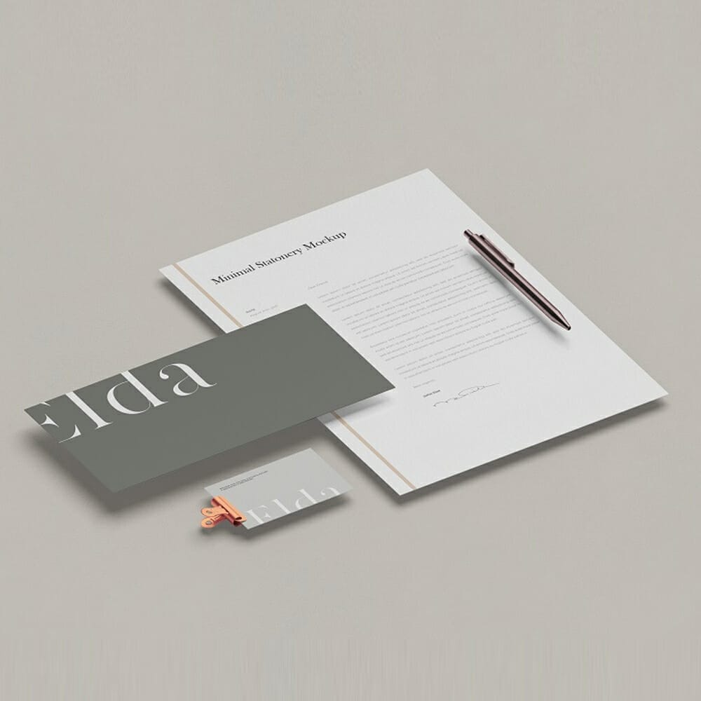Free Isometric Stationery Mockup