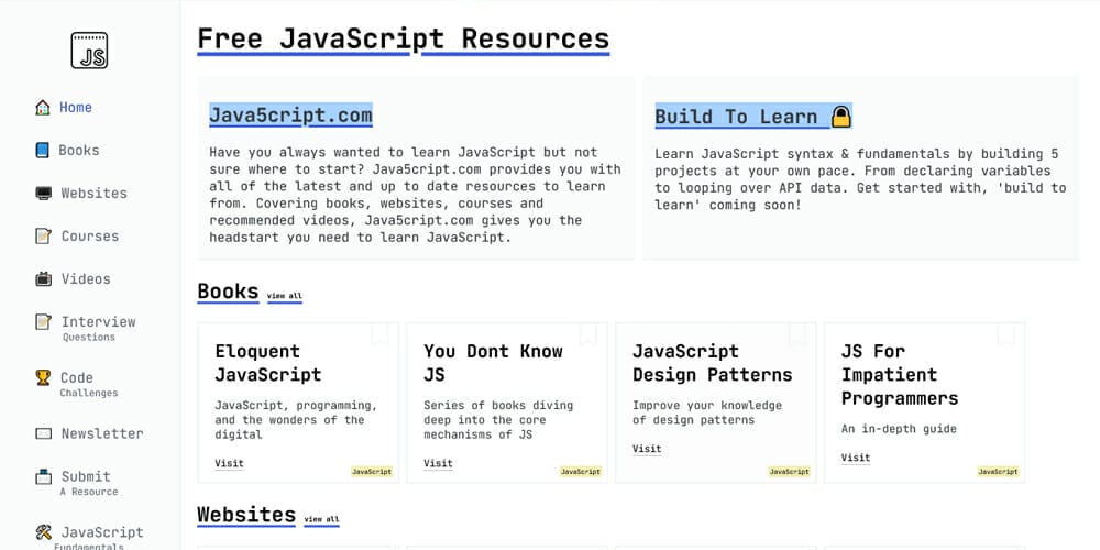 Ultimate Collection Of JavaScript Learning Resources(FREE)