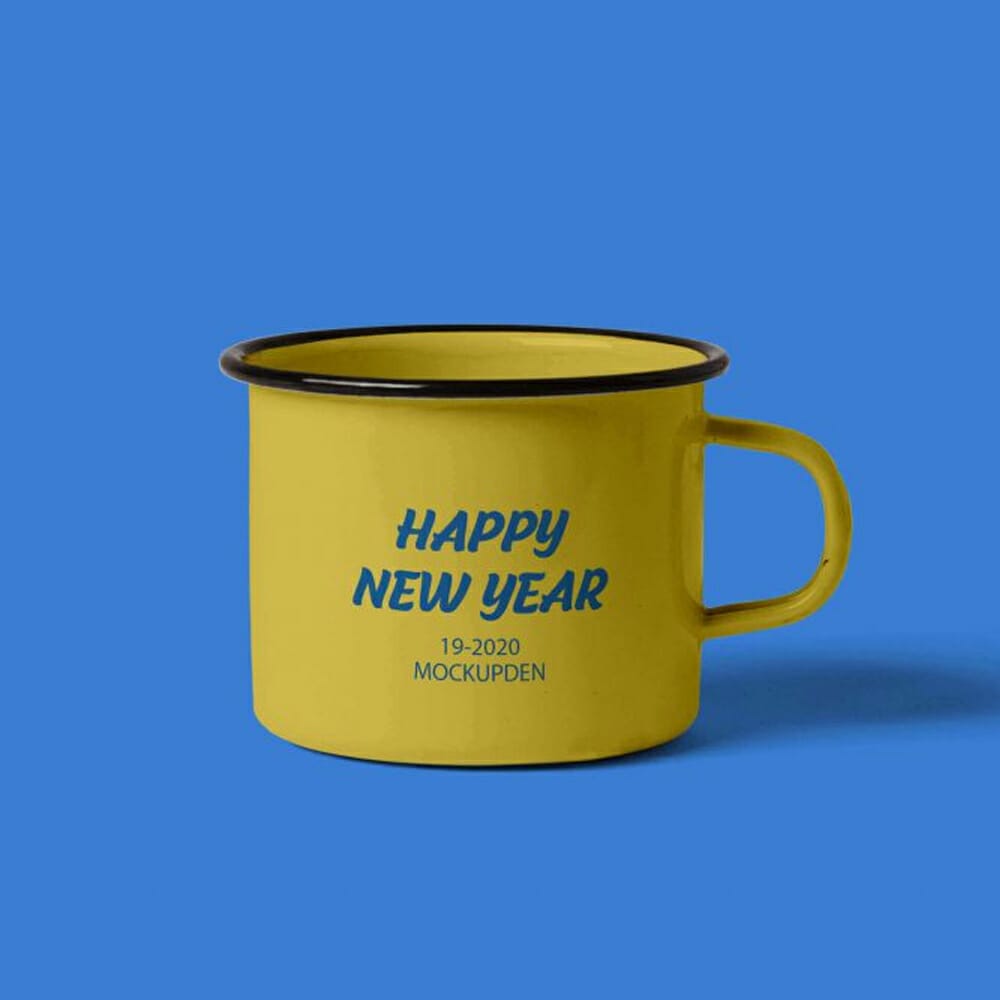 Free New Year Coffee Cup Mockup Design