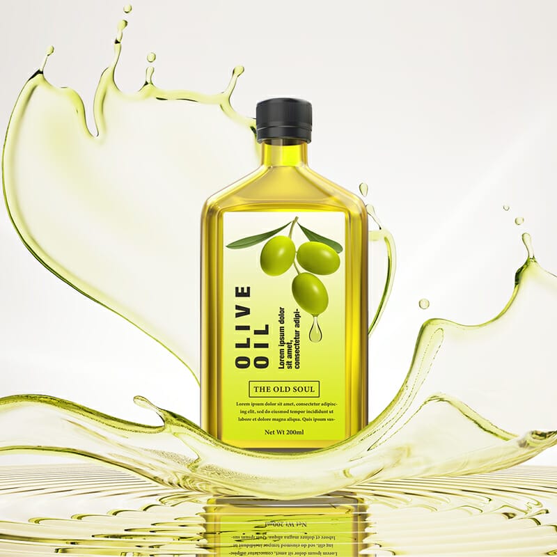 Free Olive Oil Bottle Mockup PSD Template