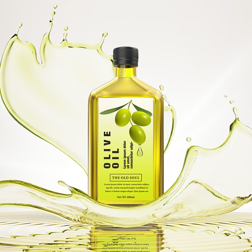 Free Olive Oil Bottle Mockup PSD Template