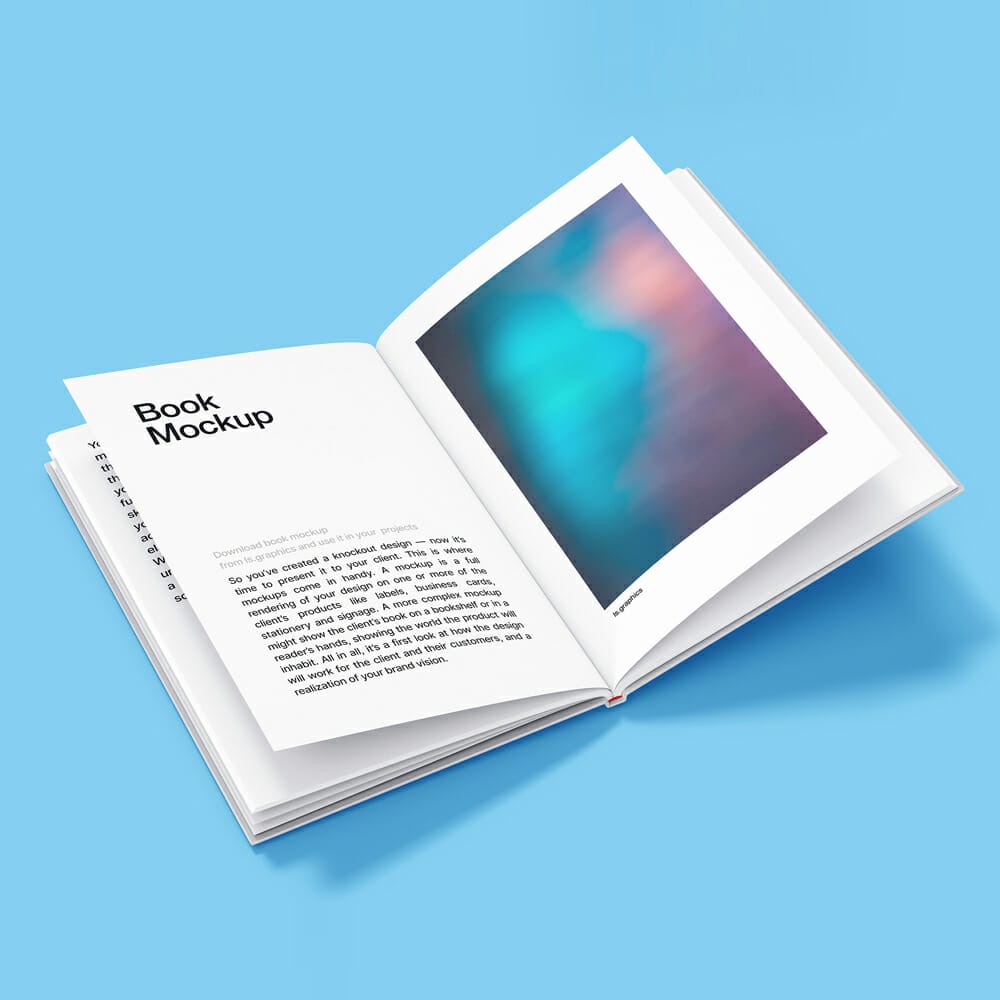 Free Open Hardcover Book Mockup