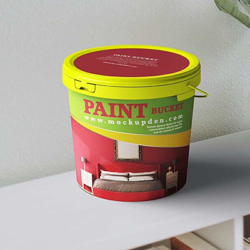 Free Paint Bucket Mockup PSD Template
