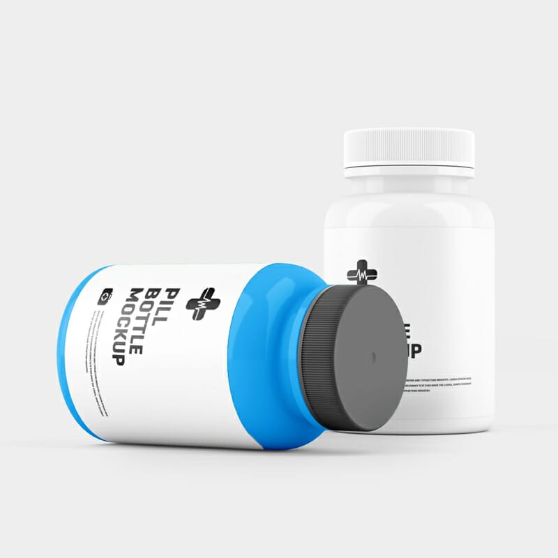 Free Pill Bottle Packaging Mockup