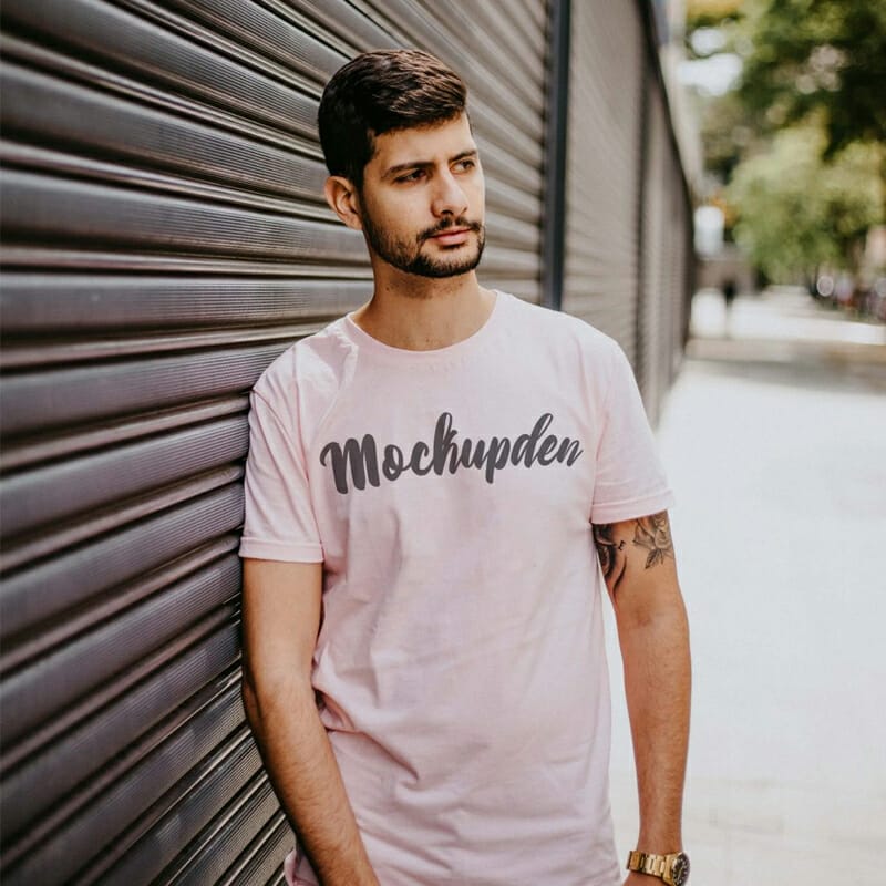 Free Pink T-Shirt Mockup PSD Template