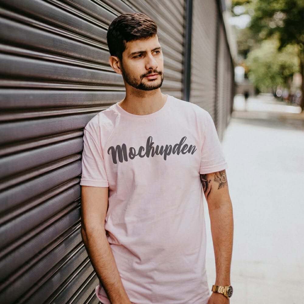 Free Pink T-Shirt Mockup PSD Template
